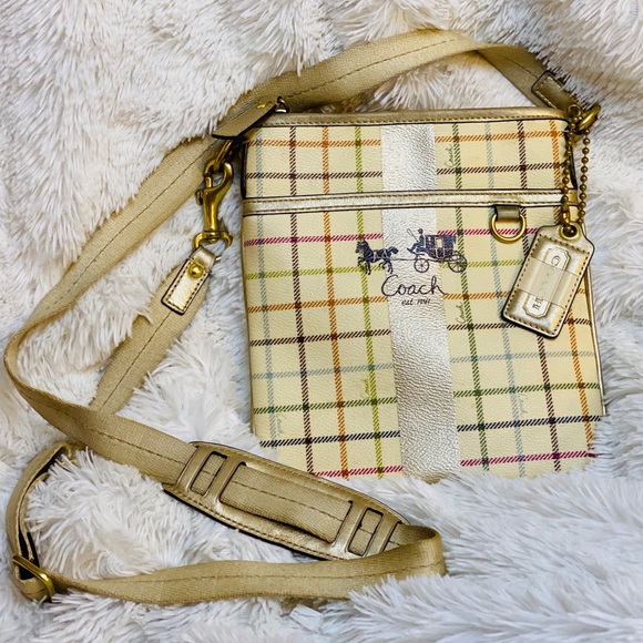 Coach Plaid Cross Body Purse Bag - Picture 3 of 8